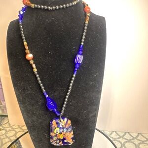 Source Unknown Blue Beaded Necklace